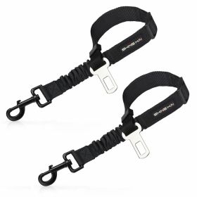 2 Pack Adjustable Dog Harness For Car Seatbelt Connector Restrain Tether For Pet