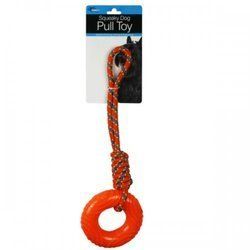 Rubber Ring With Rope Dog Pull Toy (pack of 6)