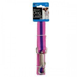 Fashion Pink Woven Nylon Dog Leash (pack of 12)