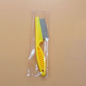 Pet Hair Removal Combs Grooming Brush Dog Cat Puppy Kitty Rabbit Massage Comb Flea Remover Home Pets Care Bath Cleaning Tool (Color: L Yellow Opp)