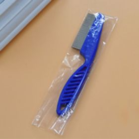 Pet Hair Removal Combs Grooming Brush Dog Cat Puppy Kitty Rabbit Massage Comb Flea Remover Home Pets Care Bath Cleaning Tool (Color: S Blue Opp)