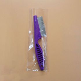 Pet Hair Removal Combs Grooming Brush Dog Cat Puppy Kitty Rabbit Massage Comb Flea Remover Home Pets Care Bath Cleaning Tool (Color: L Purple Opp)