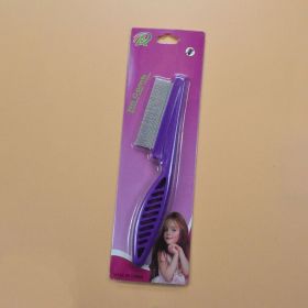 Pet Hair Removal Combs Grooming Brush Dog Cat Puppy Kitty Rabbit Massage Comb Flea Remover Home Pets Care Bath Cleaning Tool (Color: L Purple Card)