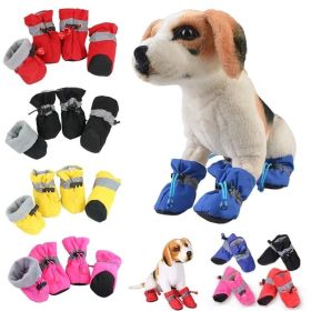 Anti-slip Pet Dog shoes Waterproof boots shoes puppy cat socks boots dog shoes (Color: Blue, size: 1)