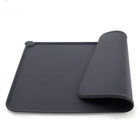 Pet Non Slip Placemat Silicone Mat Waterproof Placemat Feeding Mat Dog Cat Food Tray (Color: GRAY)