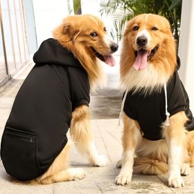 Pet Hoodie For Small Medium Large Dogs; Soft Fleece Dog Clothes With Hat & Pocket; Pet Winter Apparel (Color: Black, size: 4XL)