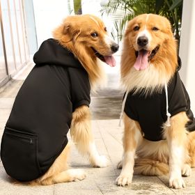 Pet Hoodie For Small Medium Large Dogs; Soft Fleece Dog Clothes With Hat & Pocket; Pet Winter Apparel (Color: Black, size: S)