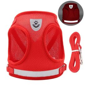 No Pull Pet Harness Vest For Dog & Cat; Step-in Puppy Harness For Small Medium Dogs; Reflective Strip (Color: Red, size: XL)