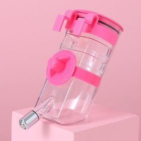 No Drip Dog Kennel Water Bottle Dispenser For Crate (Color: Pink)