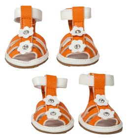 Buckle-Supportive Pvc Waterproof Pet Sandals Shoes - Set Of 4 (size: large)