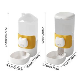 Automatic Cat Feeder And Water Dispenser Dog Bowl Dog Cat Feeder Self Feeding For Small And Medium Pets (Color: Yellow)