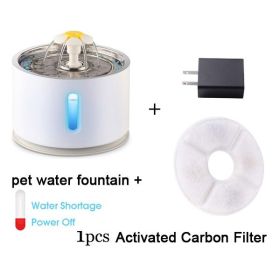 2.4L Automatic Cat Water Fountain Water level Window LED Electric Mute Water Feeder Dog Pet Drinker Bowl Pet Drinking Dispenser (Color: Fountain 1pcs filter, size: US)