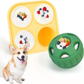 Dog Chew Toys For Puppies And Treat Trays, Long-Lasting Refillable Treat Toys And Silicone, Dog Treat Molds, Reusable, Dishwasher Safe (Color: Single Ball yellow)